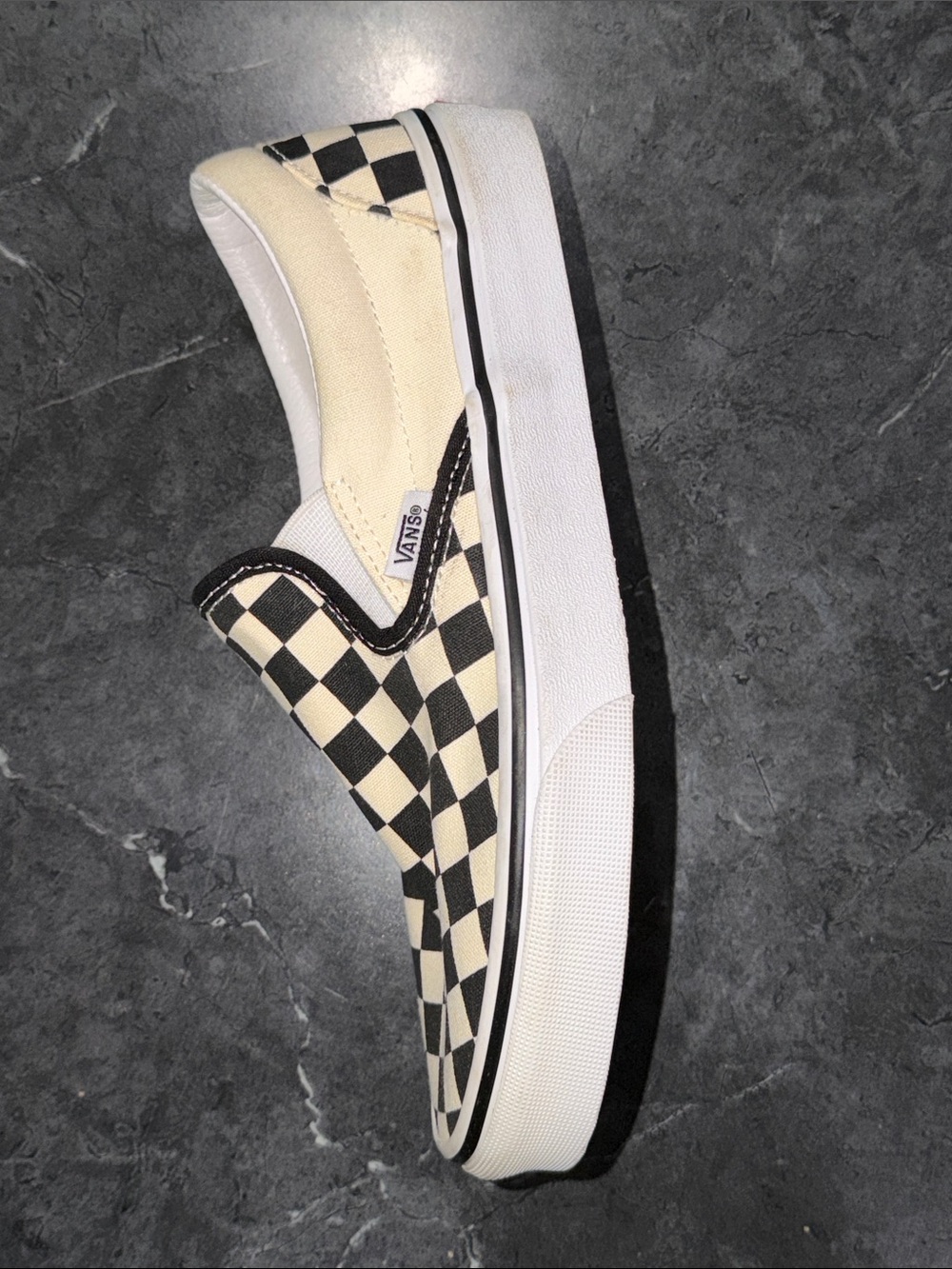 Vans Slip-On Checkerboard Shoe - Black & Cream LEFT SHOE ONLY NWOT - Picture 7 of 9